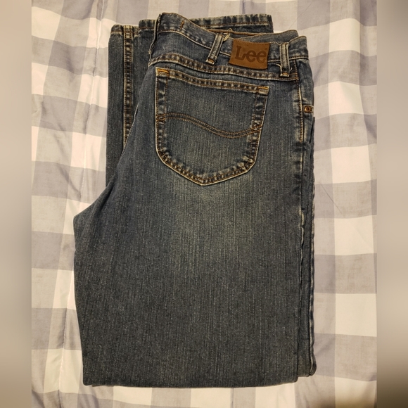 Men's Lee Regular Fit Straight Leg Jeans 40x32 - Picture 6 of 6